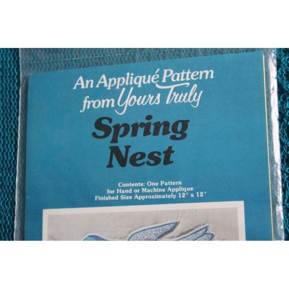 Quilt Appliqué pattern birds in nest - Picture 2 of 3